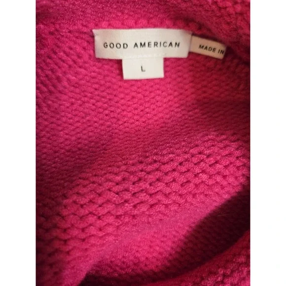 Good American Roll Neck Sweater Ballerina Pink Size L NWT $179 - Picture 5 of 6